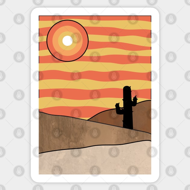 Sunny Minimalist Desert Landscape Graphic Illustration Sticker by CityNoir